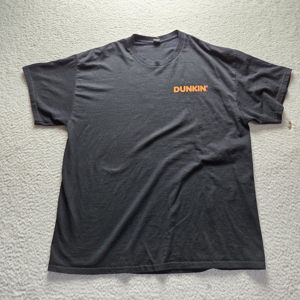 Gildan Shirt Mens XL Black Dunkin Coffee Drinks Graphic Tee DryBlend Jersey